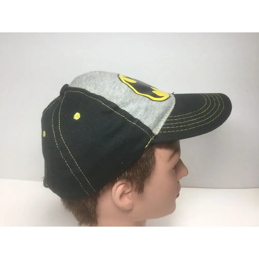 DC COMICS Batman‎ Strap back CAP Black Yellow Logo Youth Hat Kids